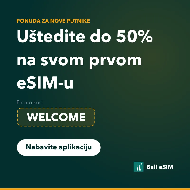 Bali eSIM promo kod — 15% popusta uz WELCOME