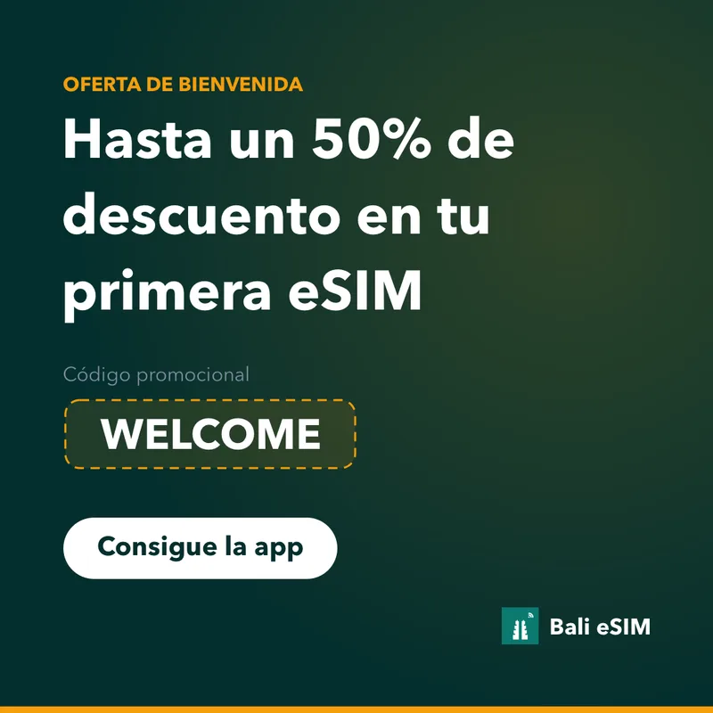 Código promocional Bali eSIM: 15% con WELCOME