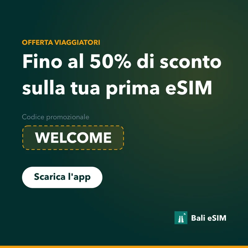 Codice promo Bali eSIM: 15% con WELCOME