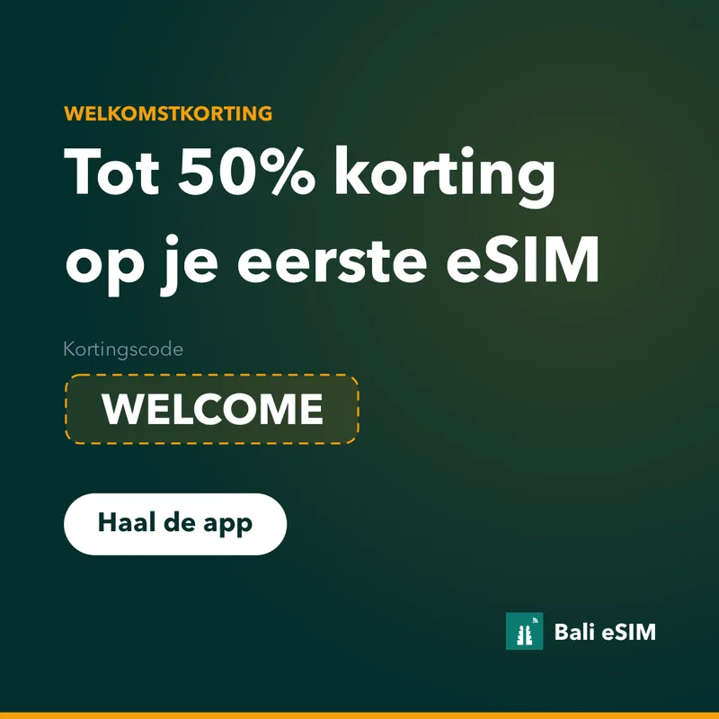 Bali eSIM promocode — 15% korting met WELCOME