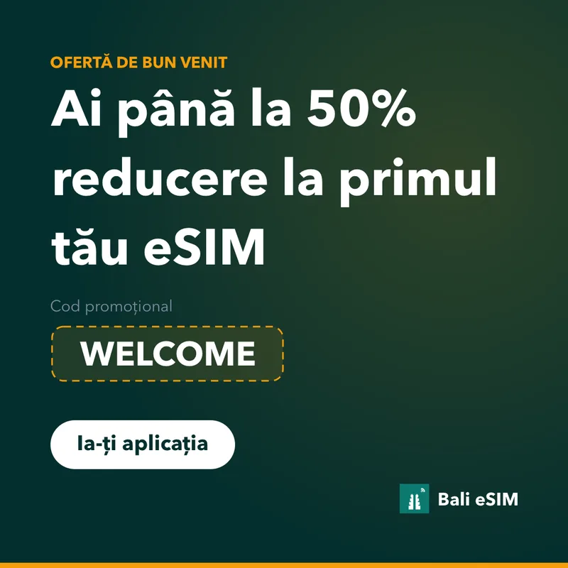 Cod promoțional Bali eSIM — 15% cu WELCOME