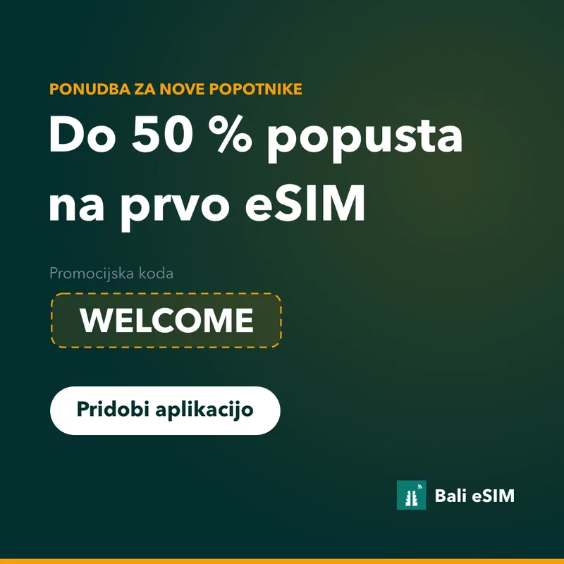 Promocijska koda Bali eSIM — 15 % popusta z WELCOME