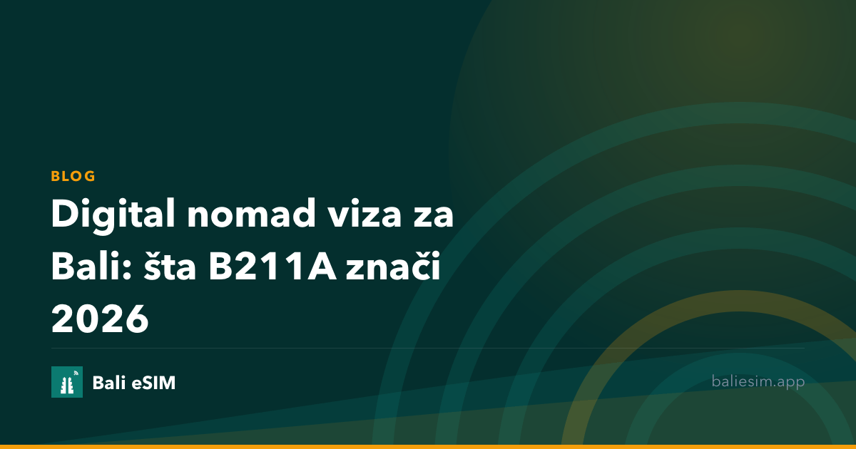 Digital nomad viza za Bali: šta B211A znači 2026