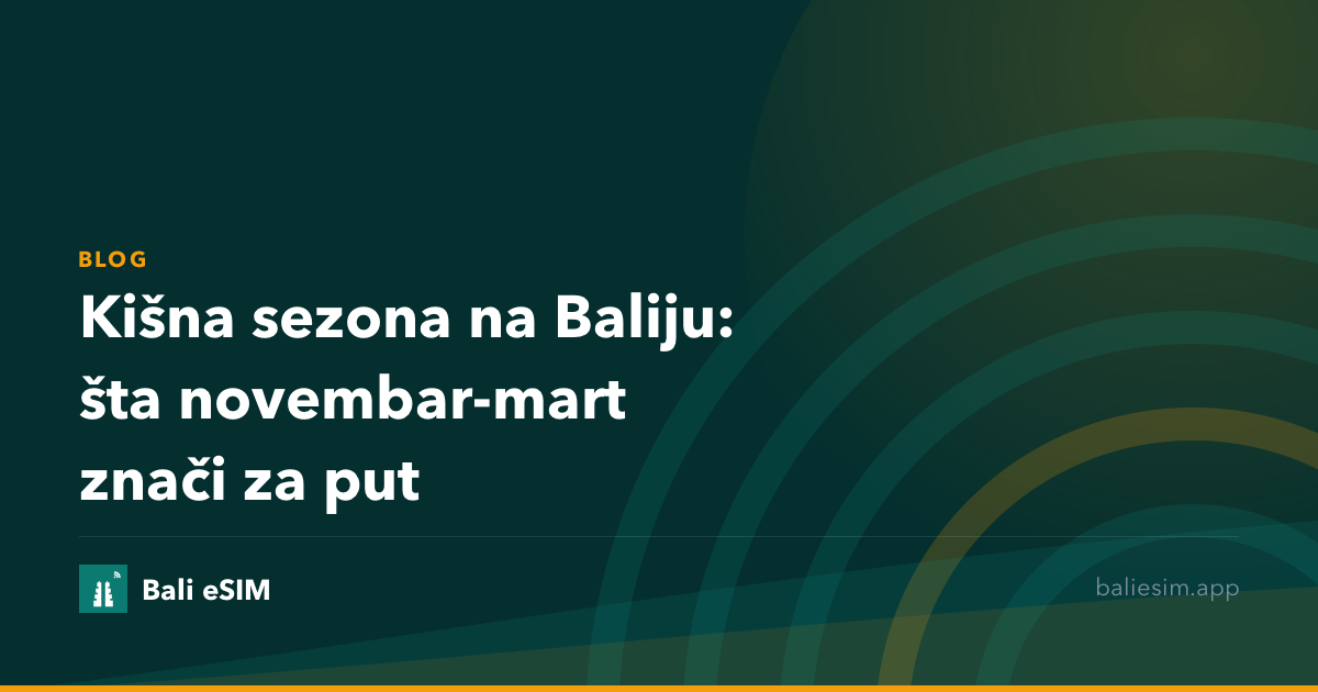 Kišna sezona na Baliju: šta novembar-mart znači za put