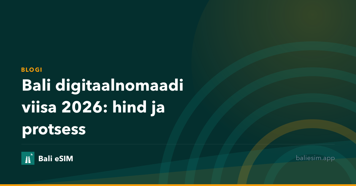 Bali digitaalnomaadi viisa 2026: hind ja protsess