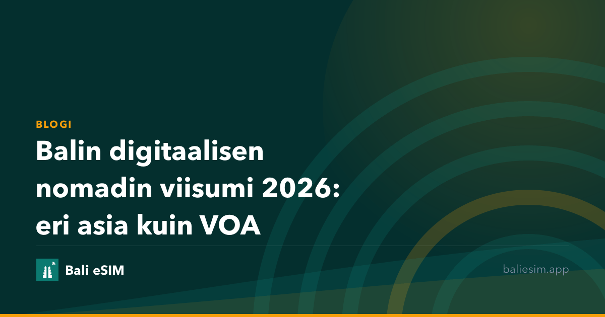Balin digitaalisen nomadin viisumi 2026: eri asia kuin VOA