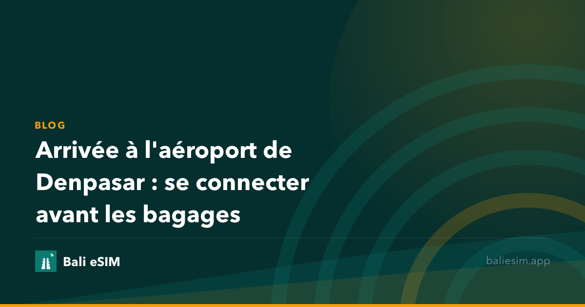 Arrivée à l'aéroport de Denpasar : se connecter avant les bagages
