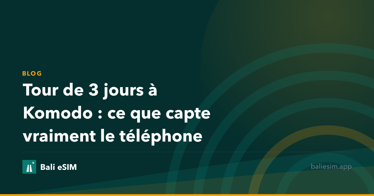 Tour de 3 jours à Komodo : ce que capte vraiment le téléphone