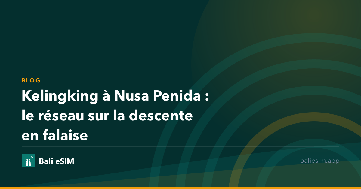 Kelingking à Nusa Penida : le réseau sur la descente en falaise