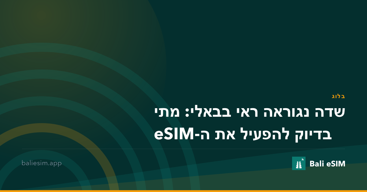 שדה נגוראה ראי בבאלי: מתי בדיוק להפעיל את ה-eSIM