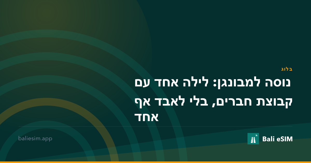 נוסה למבונגן: לילה אחד עם קבוצת חברים, בלי לאבד אף אחד