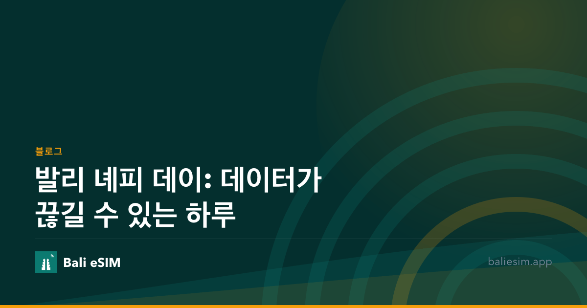 발리 녜피 데이: 데이터가 끊길 수 있는 하루
