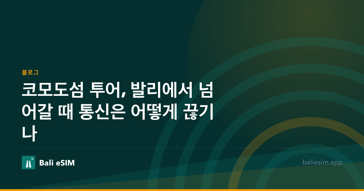 코모도섬 투어, 발리에서 넘어갈 때 통신은 어떻게 끊기나