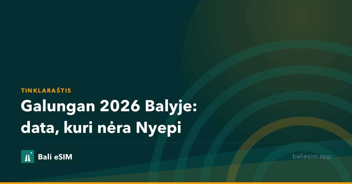 Galungan 2026 Balyje: data, kuri nėra Nyepi
