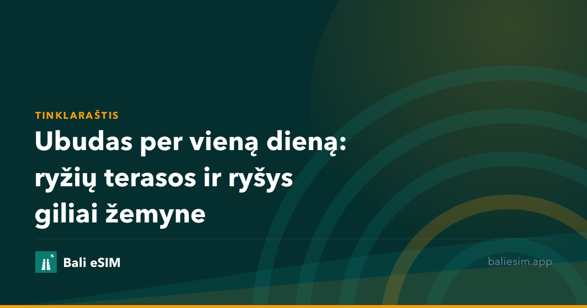 Ubudas per vieną dieną: ryžių terasos ir ryšys giliai žemyne