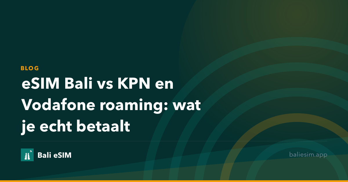 eSIM Bali vs KPN en Vodafone roaming: wat je echt betaalt