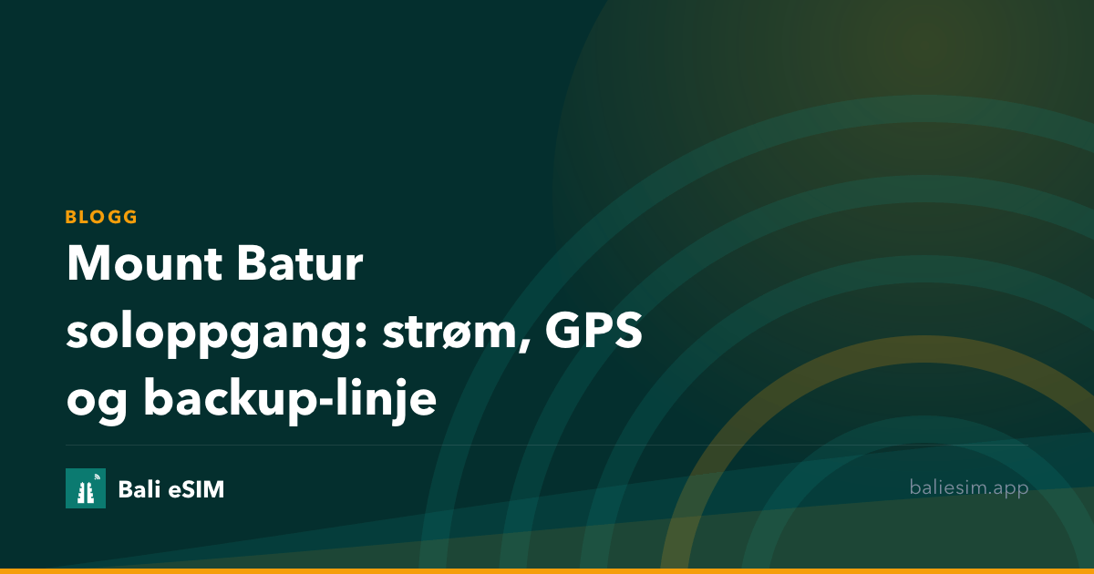 Mount Batur soloppgang: strøm, GPS og backup-linje