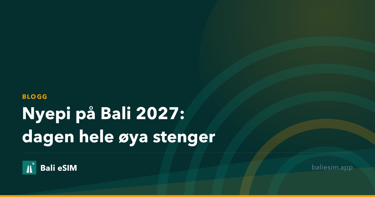 Nyepi på Bali 2027: dagen hele øya stenger