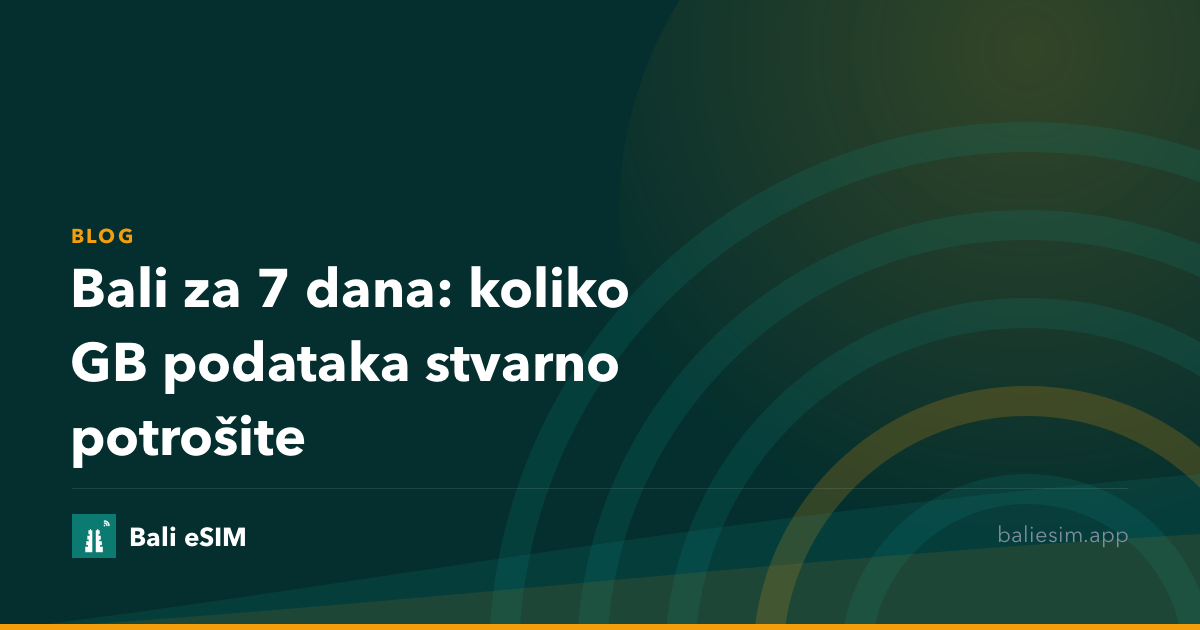 Bali za 7 dana: koliko GB podataka stvarno potrošite