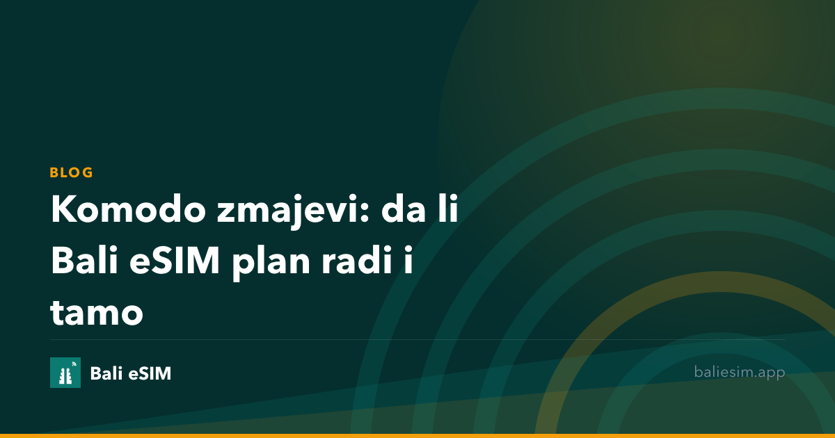 Komodo zmajevi: da li Bali eSIM plan radi i tamo