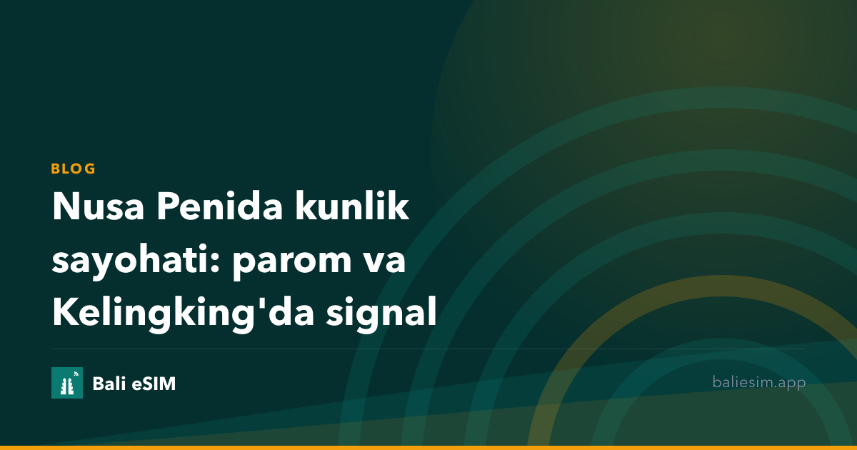 Nusa Penida kunlik sayohati: parom va Kelingking'da signal
