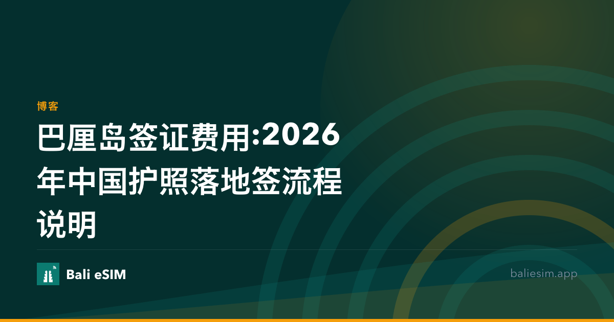 巴厘岛签证费用:2026年中国护照落地签流程说明