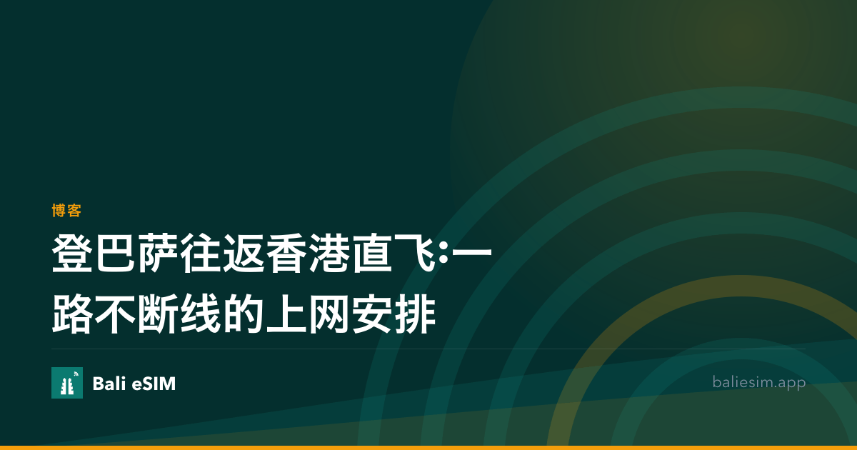 登巴萨往返香港直飞:一路不断线的上网安排